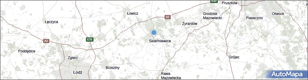 Gmina Skierniewice powiat skierniewicki województwo łódzkie na mapie