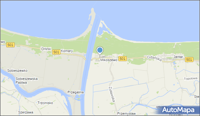 Mapa Mikoszewo Mikoszewo Na Mapie Targeo