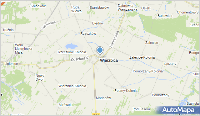 Mapa Wierzbica Wierzbica Powiat Radomski Na Mapie Targeo