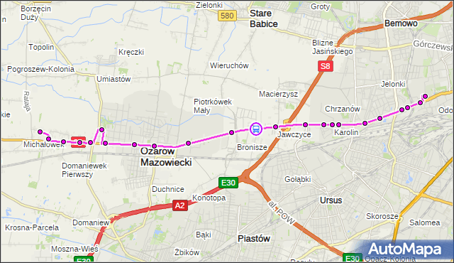 Rozkład jazdy autobusu 713 na przystanku Jawczyce 02 ZTM Warszawa na