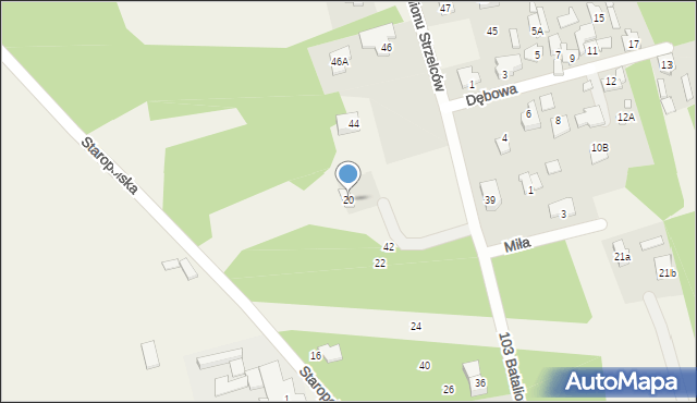 Aleksandrówka, 103 Batalionu Strzelców, 20, mapa Aleksandrówka