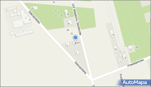 Aleksandrówka, 103 Batalionu Strzelców, 30, mapa Aleksandrówka