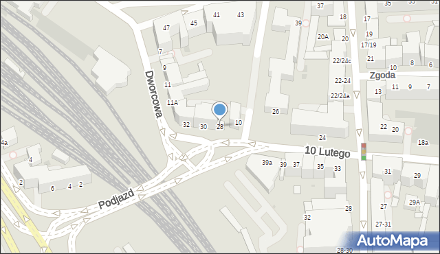 Gdynia, 10 Lutego, 28, mapa Gdyni