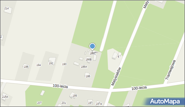 Helenów, 100-lecia, 186C, mapa Helenów