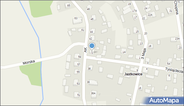 Jastkowice, 1000-lecia, 1, mapa Jastkowice