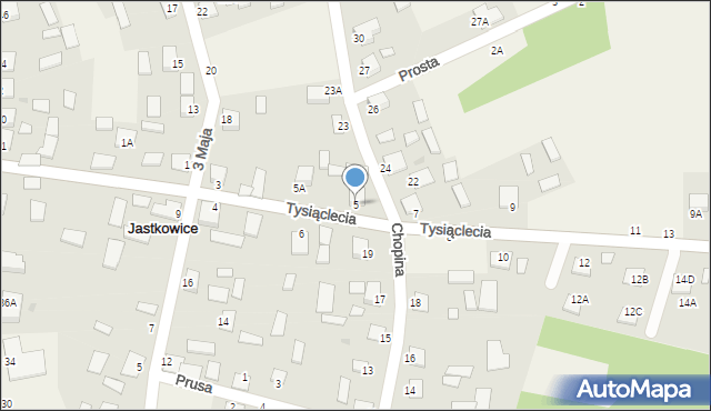 Jastkowice, 1000-lecia, 5, mapa Jastkowice