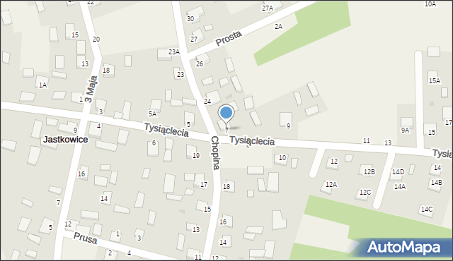 Jastkowice, 1000-lecia, 7, mapa Jastkowice