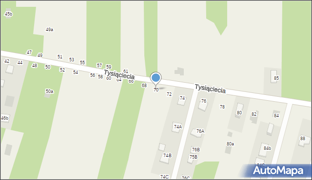 Jastkowice, 1000-lecia, 70, mapa Jastkowice