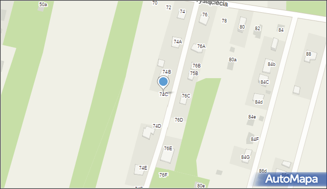 Jastkowice, 1000-lecia, 74C, mapa Jastkowice