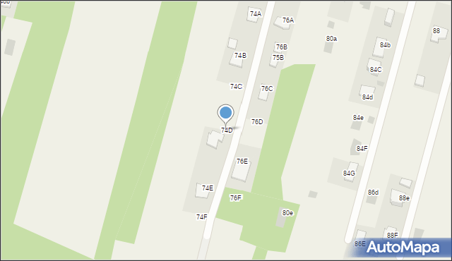 Jastkowice, 1000-lecia, 74D, mapa Jastkowice