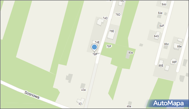 Jastkowice, 1000-lecia, 74F, mapa Jastkowice