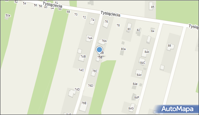 Jastkowice, 1000-lecia, 75B, mapa Jastkowice