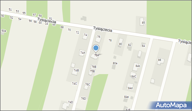 Jastkowice, 1000-lecia, 76A, mapa Jastkowice