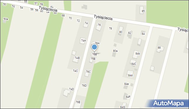 Jastkowice, 1000-lecia, 76B, mapa Jastkowice