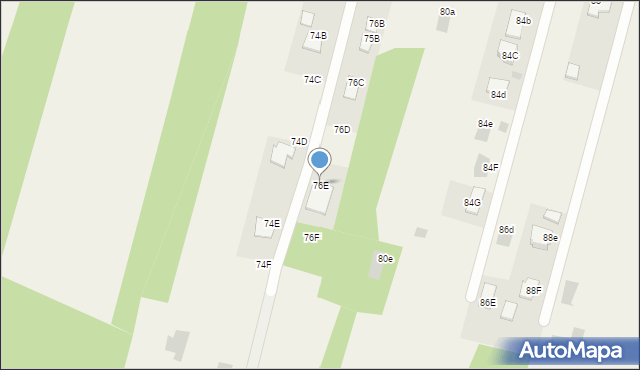 Jastkowice, 1000-lecia, 76E, mapa Jastkowice