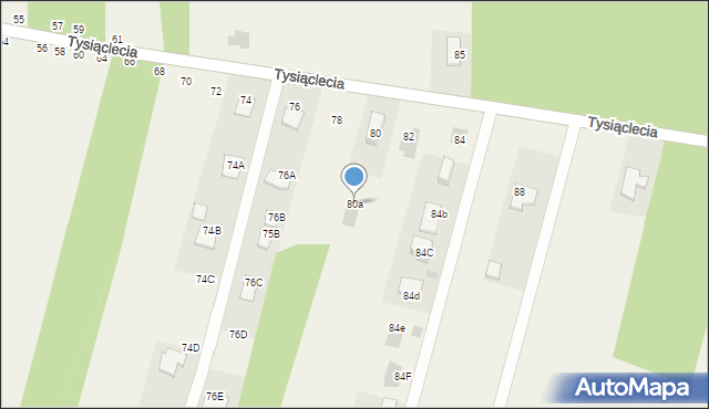 Jastkowice, 1000-lecia, 80a, mapa Jastkowice