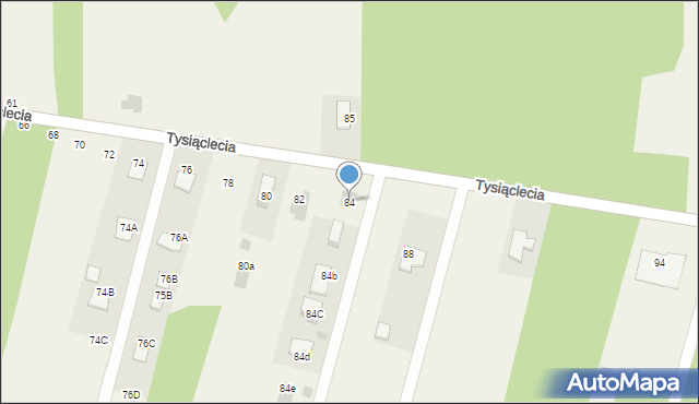 Jastkowice, 1000-lecia, 84, mapa Jastkowice