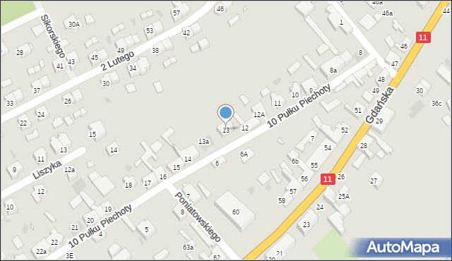 Jastrowie, 10 Pułku Piechoty, 13, mapa Jastrowie