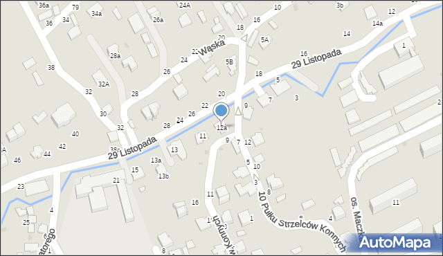 Łańcut, 10 Pułku Strzelców Konnych, 12a, mapa Łańcut