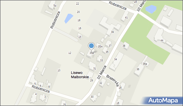 Lisewo Malborskie, 10 Marca, 33a, mapa Lisewo Malborskie