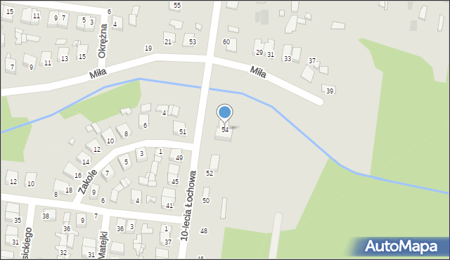 Łochów, 10-lecia Łochowa, 54, mapa Łochów