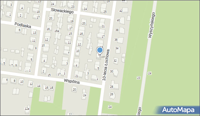 Łochów, 10-lecia Łochowa, 9, mapa Łochów
