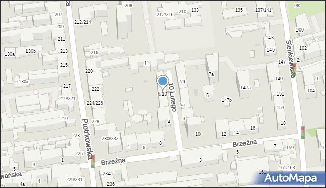 Łódź, 10 Lutego, 6/10, mapa Łodzi