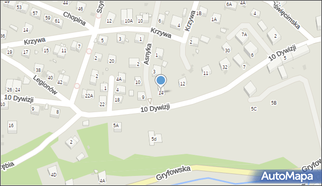 Lwówek Śląski, 10 Dywizji, 14, mapa Lwówek Śląski