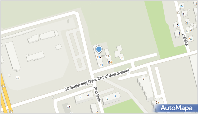Opole, 10 Sudeckiej Dywizji Zmechanizowanej, 33a, mapa Opola