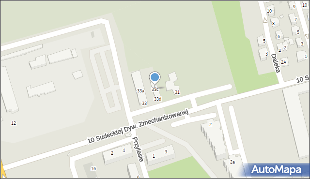 Opole, 10 Sudeckiej Dywizji Zmechanizowanej, 33c, mapa Opola