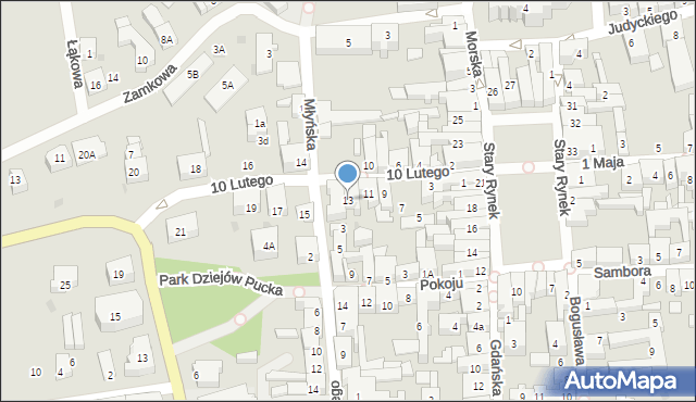 Puck, 10 Lutego, 13, mapa Puck