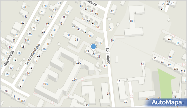 Siedlce, 10 Lutego, 25, mapa Siedlce