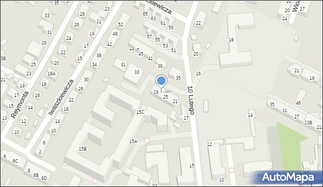 Siedlce, 10 Lutego, 27, mapa Siedlce