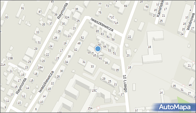 Siedlce, 10 Lutego, 43, mapa Siedlce