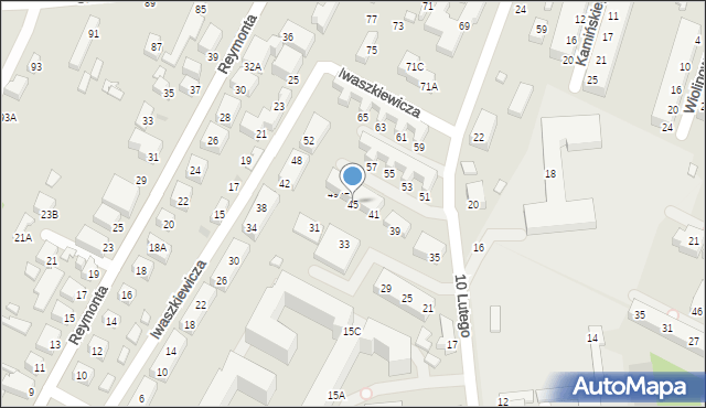 Siedlce, 10 Lutego, 45, mapa Siedlce