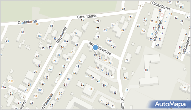 Siedlce, 10 Lutego, 65, mapa Siedlce