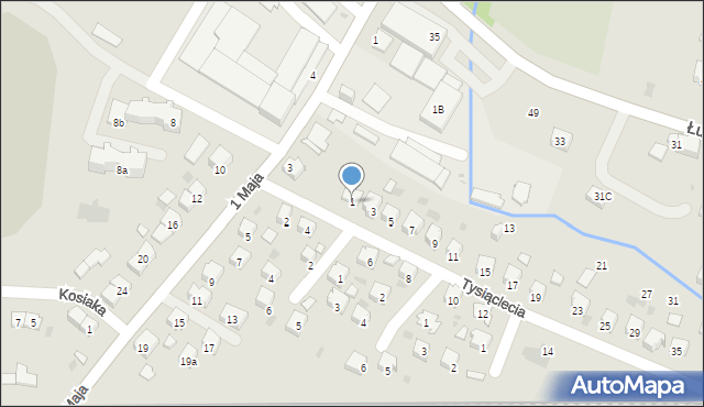 Strzyżów, 1000-Lecia, 1, mapa Strzyżów