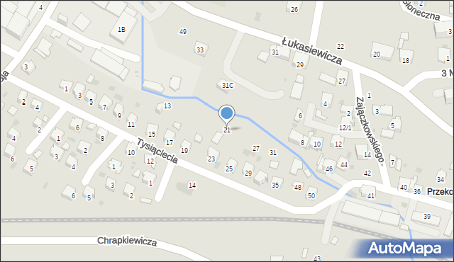 Strzyżów, 1000-Lecia, 21, mapa Strzyżów