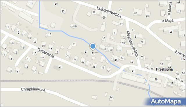 Strzyżów, 1000-Lecia, 31, mapa Strzyżów