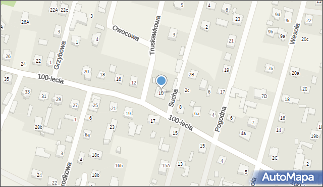 Zagościniec, 100-lecia, 10, mapa Zagościniec