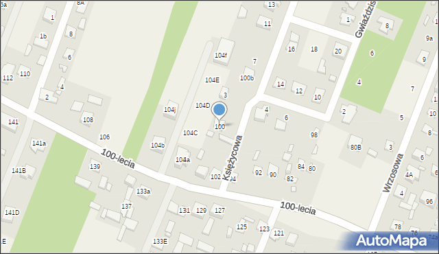 Zagościniec, 100-lecia, 100, mapa Zagościniec