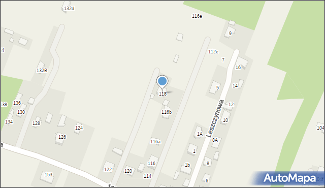 Zagościniec, 100-lecia, 118, mapa Zagościniec