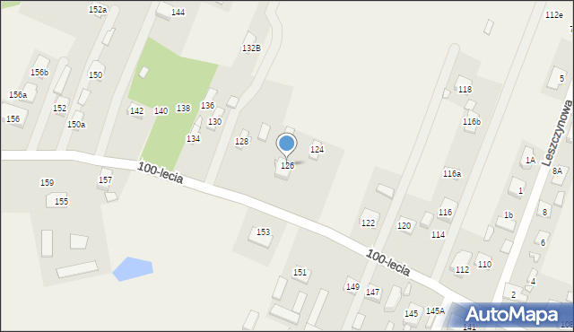 Zagościniec, 100-lecia, 126, mapa Zagościniec