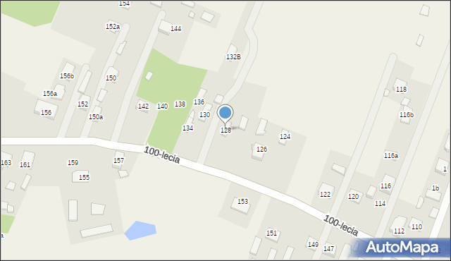 Zagościniec, 100-lecia, 128, mapa Zagościniec