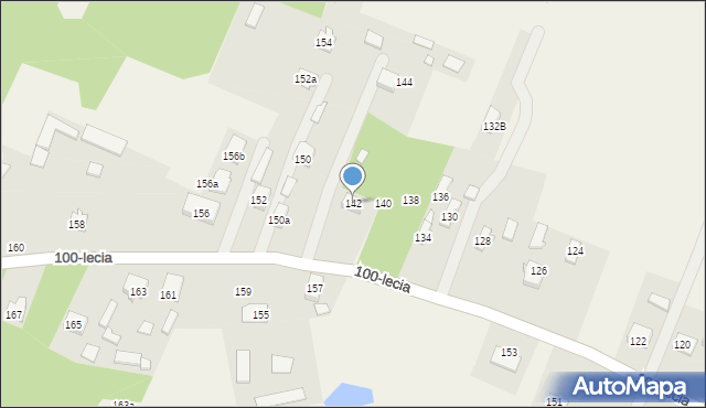 Zagościniec, 100-lecia, 142, mapa Zagościniec
