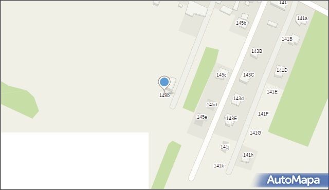 Zagościniec, 100-lecia, 149b, mapa Zagościniec