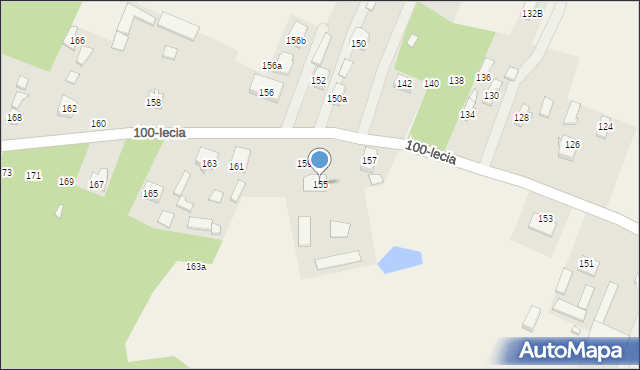 Zagościniec, 100-lecia, 155, mapa Zagościniec