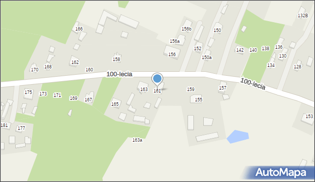 Zagościniec, 100-lecia, 161, mapa Zagościniec