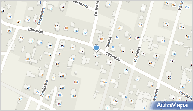 Zagościniec, 100-lecia, 17, mapa Zagościniec