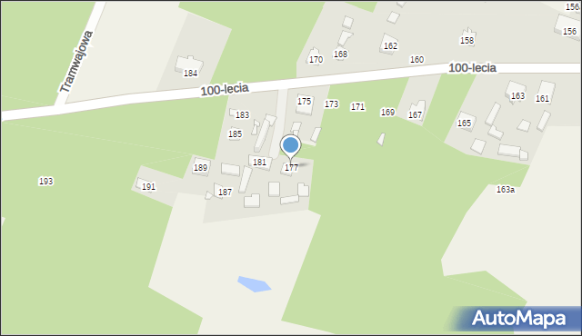 Zagościniec, 100-lecia, 177, mapa Zagościniec